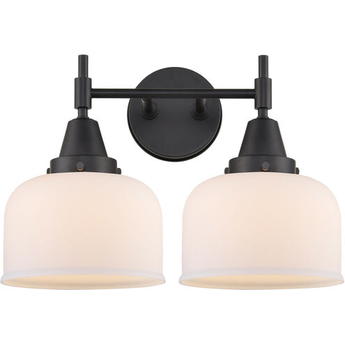 Caden LED 17 inch Matte Black Bath Vanity Light Wall Light in Matte White Glass