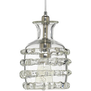 Ribbon Pendant Ceiling Light in Clear Glass