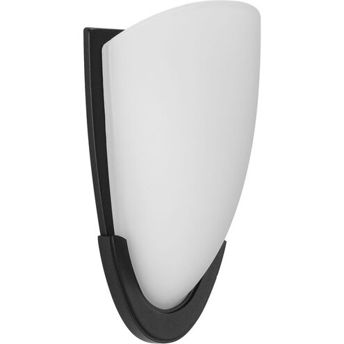LED Etched Glass LED 6 inch Matte Black ADA Wall Sconce Wall Light, Progress LED