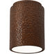 Radiance Cylinder LED 6.5 inch Hammered Copper Flush-Mount Ceiling Light