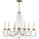Pennington 6 Light 28 inch Hand Painted Antique Silver Leaf Chandelier Ceiling Light