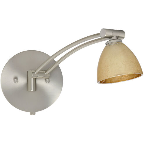 Divi 1WW 13 inch 50 watt Satin Nickel Swing Arm Sconce Wall Light