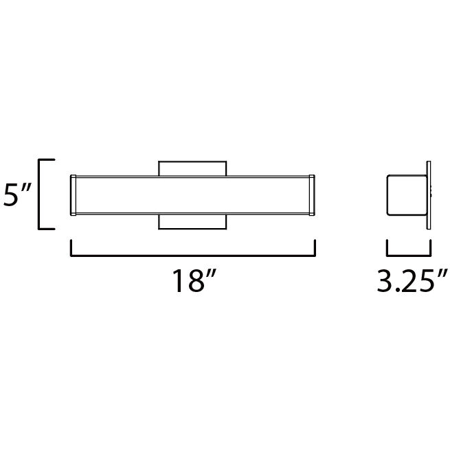 Baritone LED 18 inch Polished Chrome Bath Vanity Light Wall Light