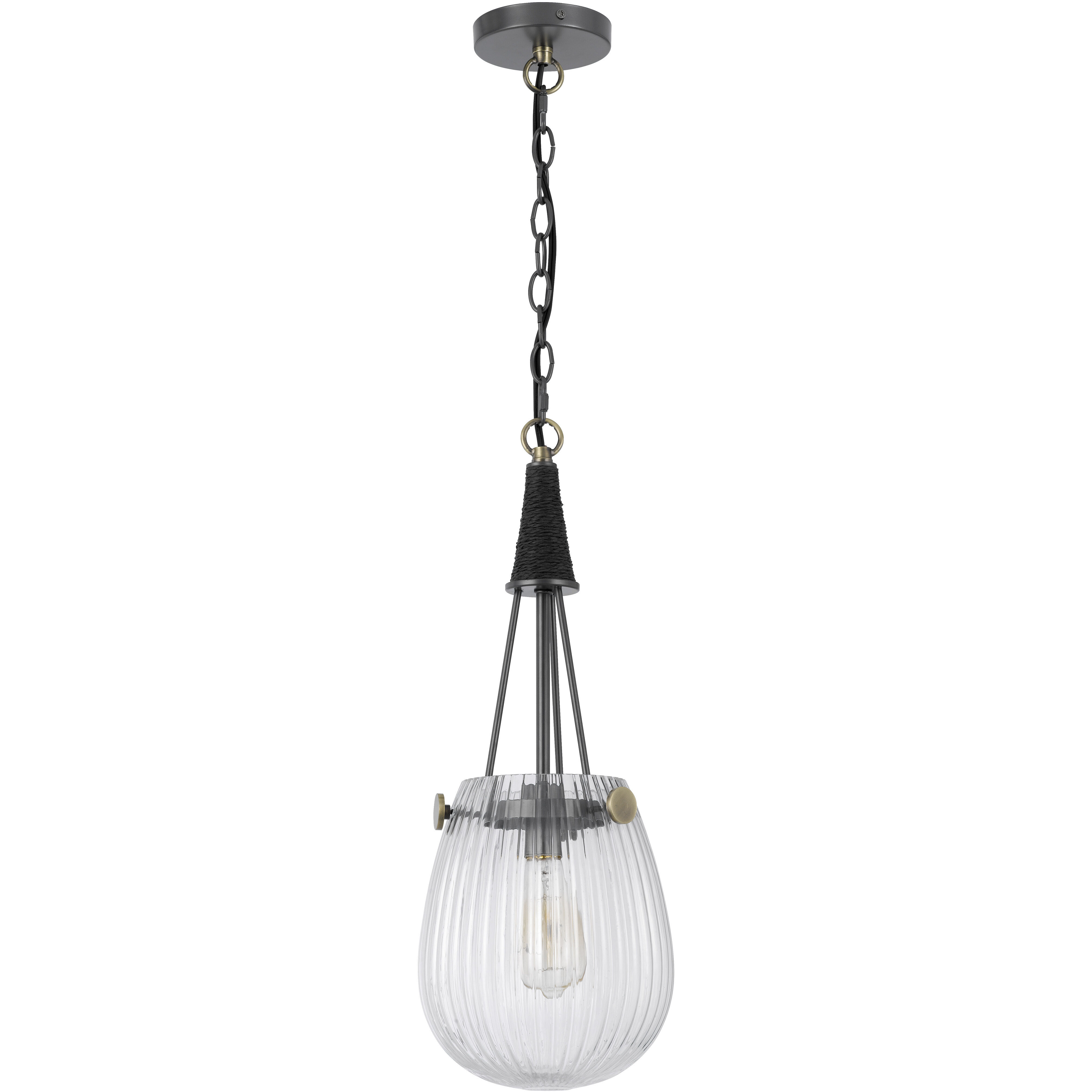 Cordoba 1 Light 8.25 inch Iron Grey and Antique Brass Pendant Ceiling Light