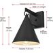 Hendrix 1 Light 11 inch Black Outdoor Wall Sconce