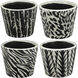 Small Black and White Outdoor Planter, Set of 4