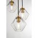 Mid-Century Modern 5 Light 16 inch Natural Brass Chandelier Ceiling Light