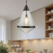 Willard Pendant Ceiling Light in Urban Bronze, Clear Prismatic Glass