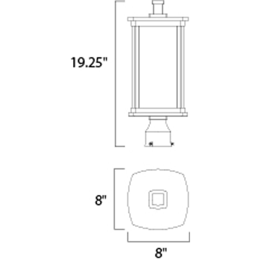 Terrace 1 Light 19.25 inch Platinum Outdoor Post in Frosted Seedy