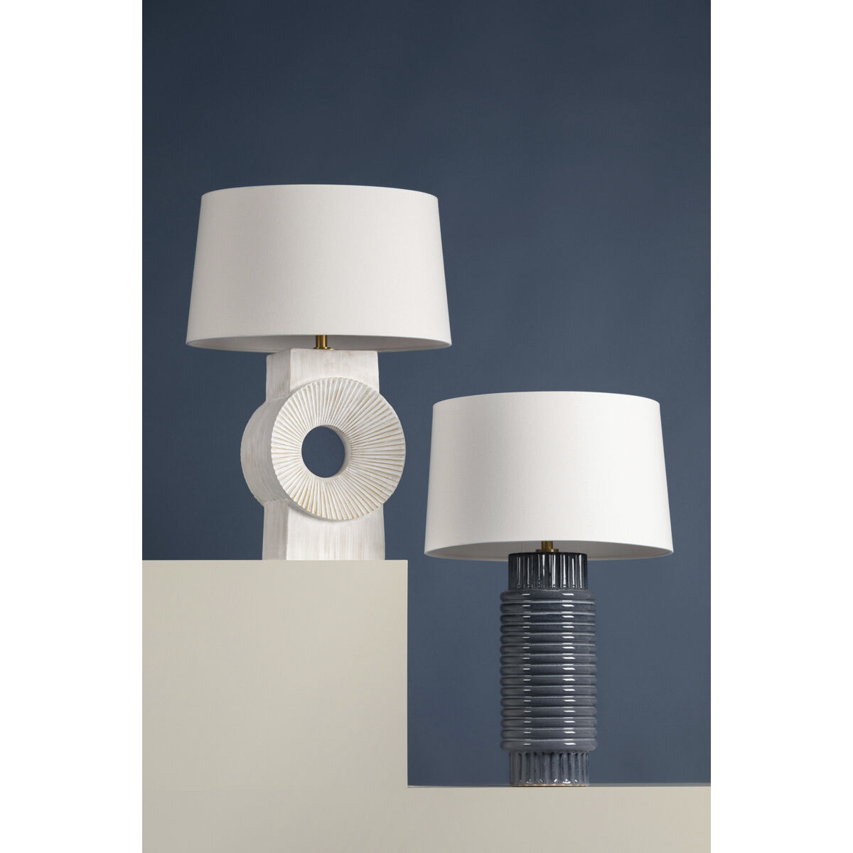 Milner 25.75 inch 60.00 watt Aged Brass and Whitewash Ceramic Table Lamp Portable Light