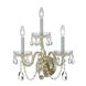Traditional Crystal 3 Light 15 inch Polished Brass Sconce Wall Light in Clear Swarovski Strass