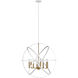 Cavallo 8 Light 30 inch Hammered White and Olde Brass Chandelier Ceiling Light