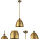 Ballston Dome LED 9 inch Brushed Brass Pendant Ceiling Light