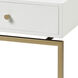 Clancy 25 X 16 inch White with Gold Accent Table