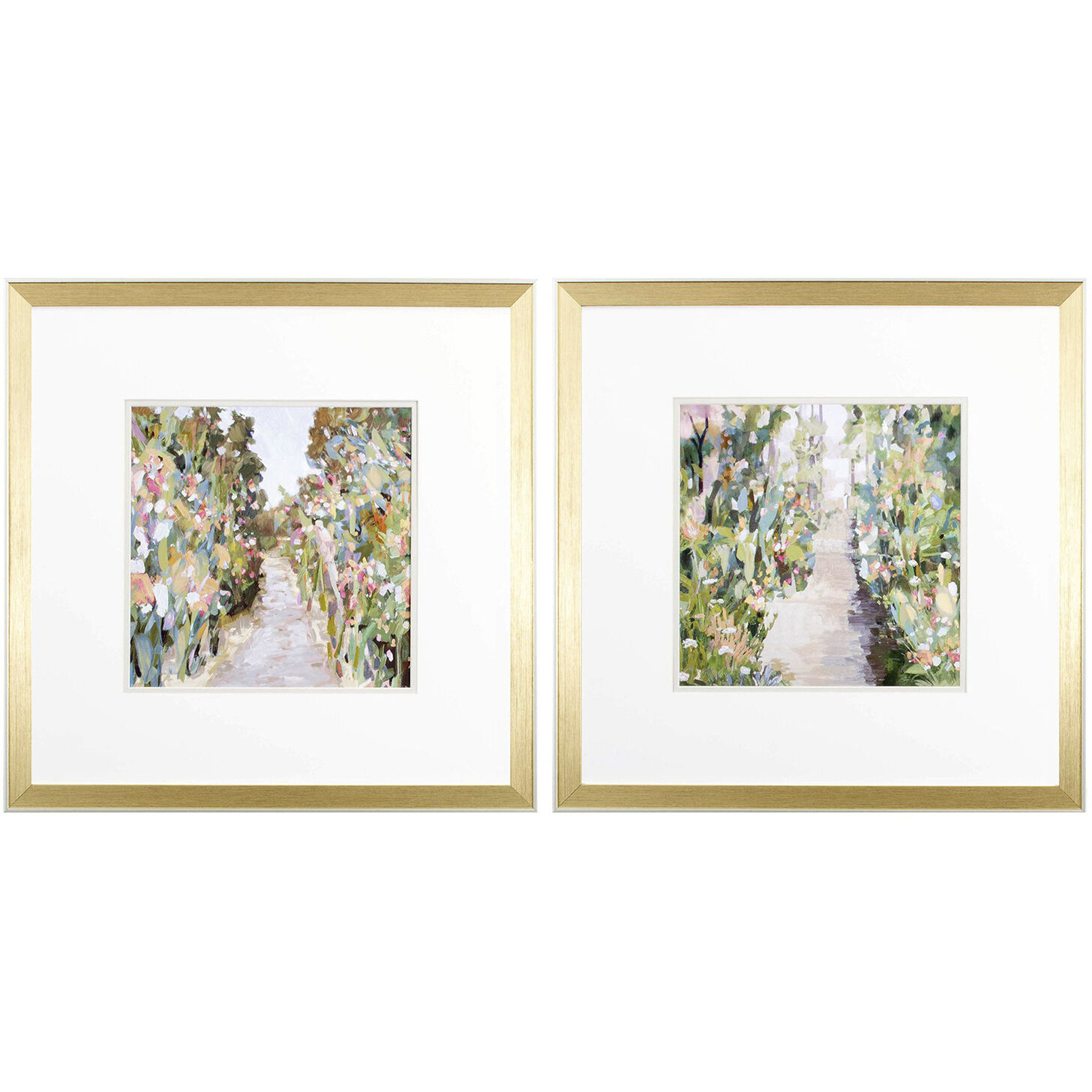 Florals Green and Pink and Brown Framed Art, Propac