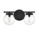 Mid-Century Modern 2 Light 16 inch Matte Black Bathroom Vanity Light Wall Light