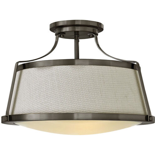 Charlotte 3 Light 20 inch Antique Nickel Indoor Semi-Flush Mount Ceiling Light