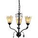Lyanna 3 Light Black with Metallic Cream and Clear Chandelier Ceiling Light