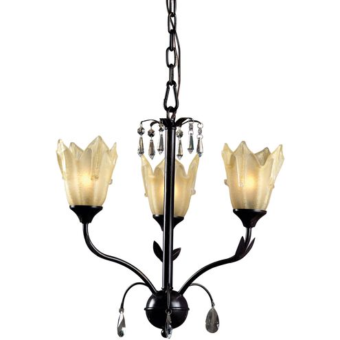 Lyanna 3 Light Black with Metallic Cream and Clear Chandelier Ceiling Light