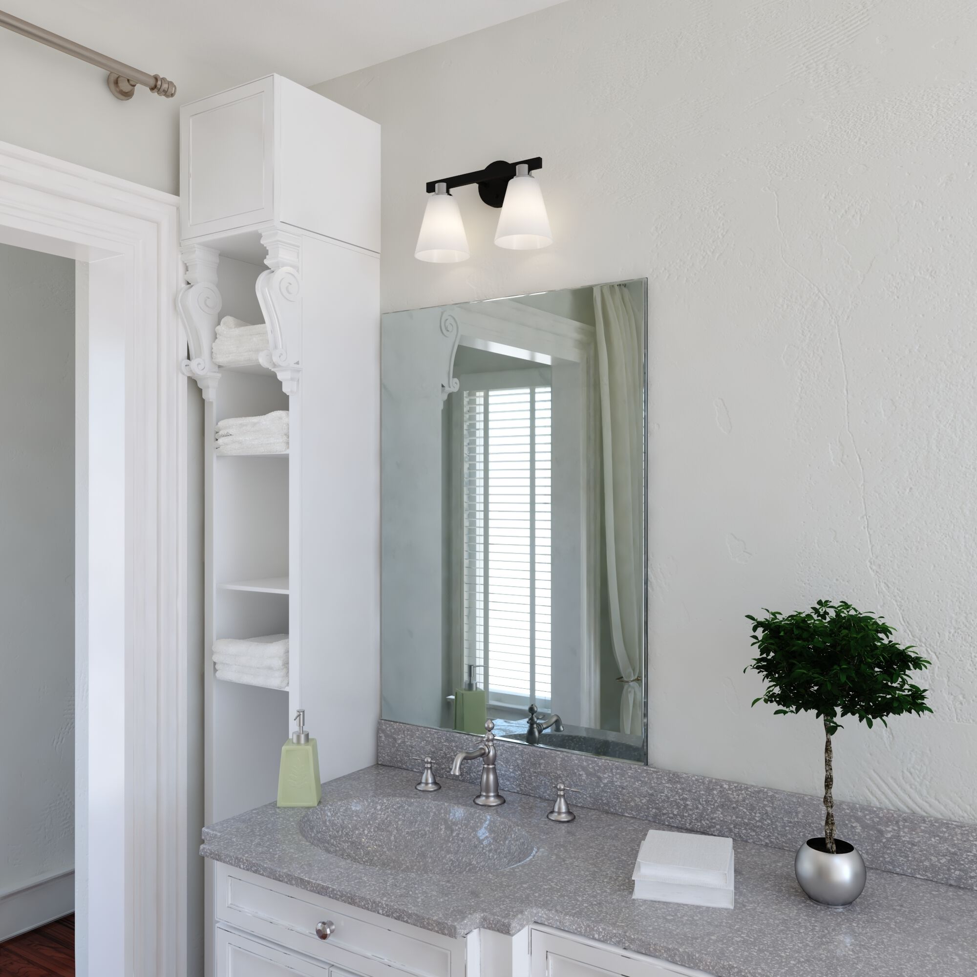 Vermont LED 16 inch Matte Black and Satin Nickel Bathroom Light Wall Light in 2