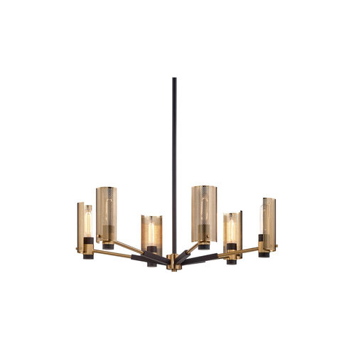 Michael 6 Light 30 inch Modern Bronze And Aged Brass Chandelier Ceiling Light