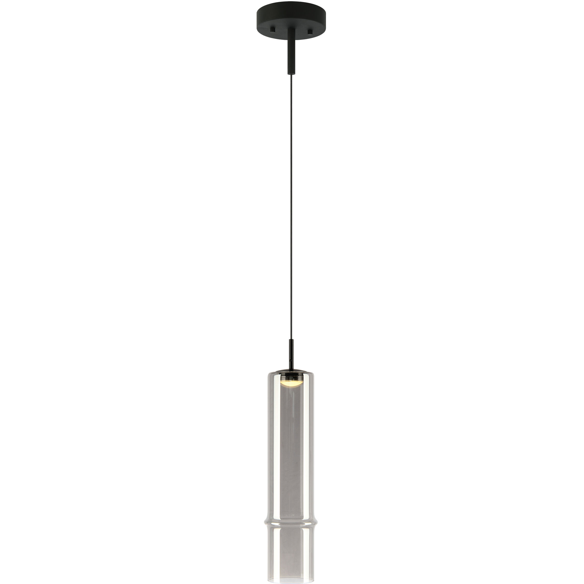 Bambu 1 Light 3.5 inch Matte Black and Smoked Glass Pendant Ceiling Light