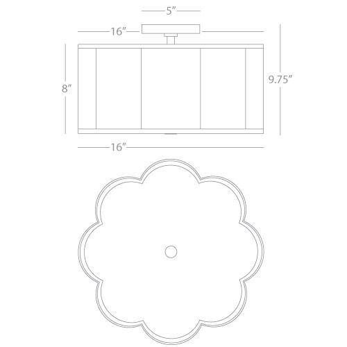 Axis 2 Light 15 inch Aged Brass Flushmount Ceiling Light