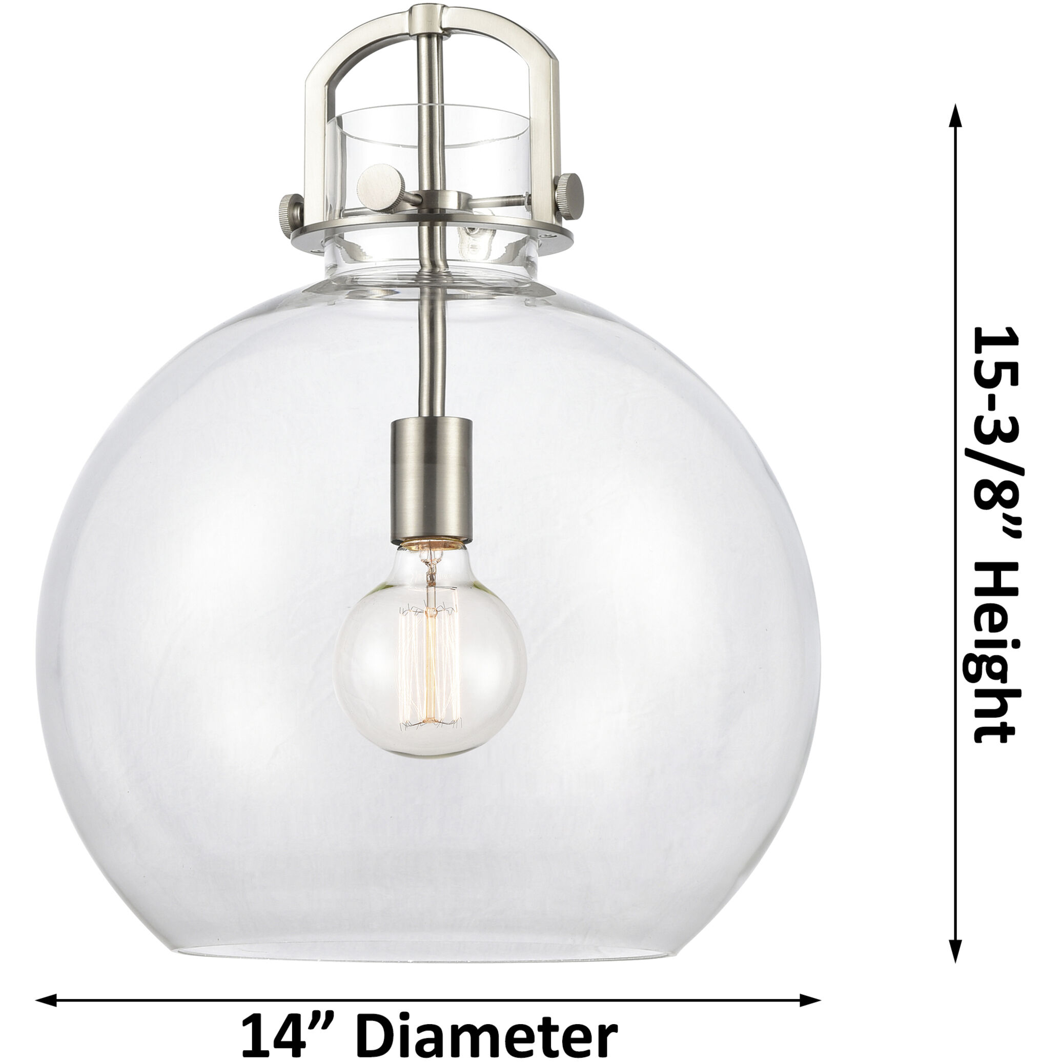 Newton Sphere 1 Light 14 inch Polished Nickel Pendant Ceiling Light in Matte White Glass