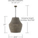 Morada 1 Light 23.5 inch Aegean Grey and Dark Brass Pendant Ceiling Light