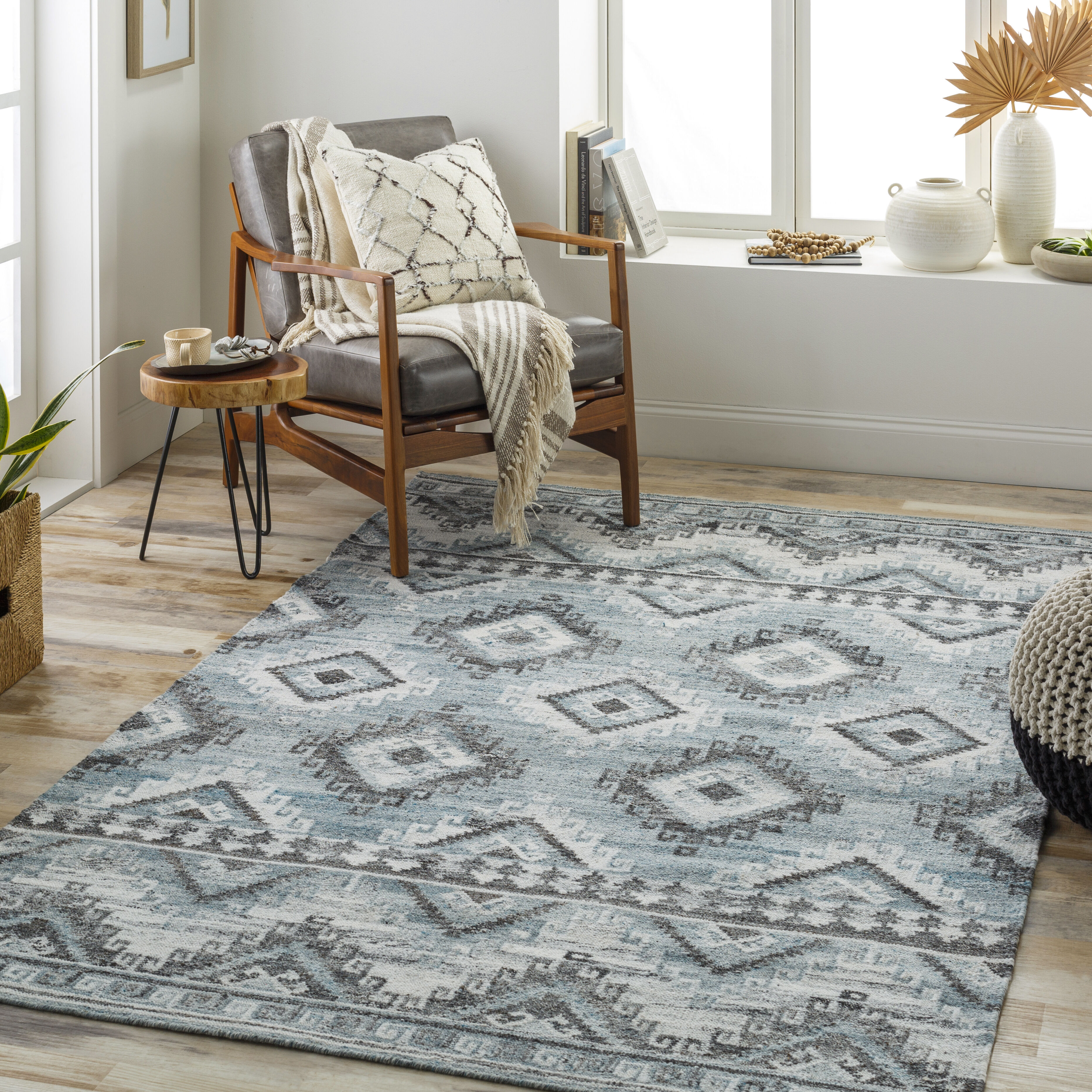 Alyssa 120 X 96 inch Light Grey Rug, Rectangle