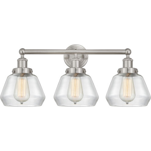Fulton 3 Light 24.5 inch Brushed Satin Nickel Bath Vanity Light Wall Light