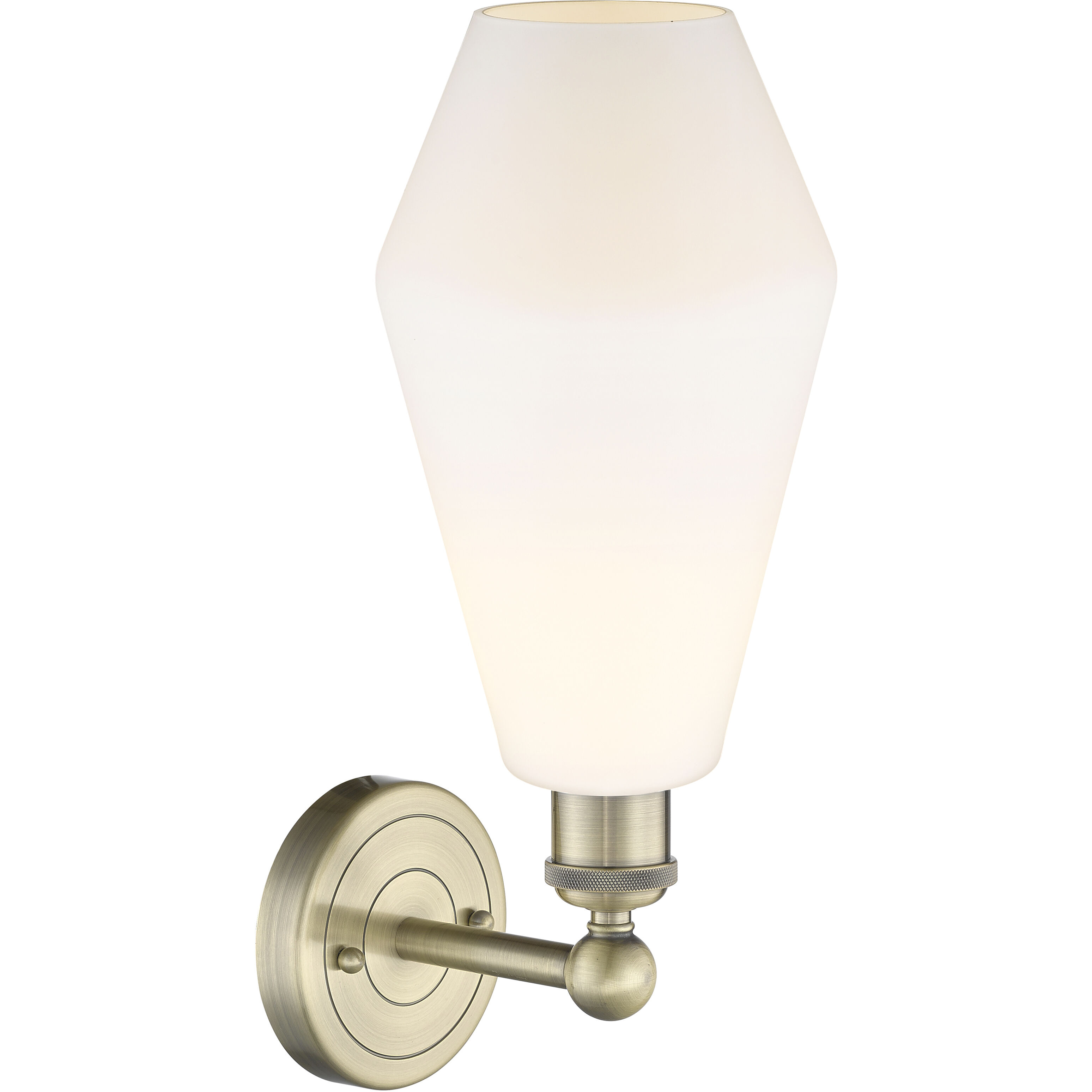 Cindyrella Sconce Wall Light in Antique Brass, Cased Matte White