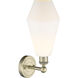 Cindyrella Sconce Wall Light in Antique Brass, Cased Matte White