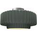 Radiance Collection - Pleated Tier 1 Light 14.5 inch Pewter Green and Brushed Nickel Semi-Flush Ceiling Light in Replaceable Bulb, 14.5W x 7.25H, Form+Finish+Function