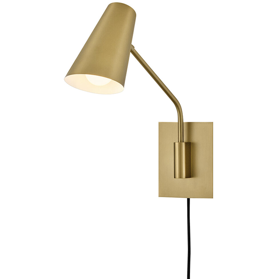 Bray Wall Mount Wall Light in Lacquered Brass
