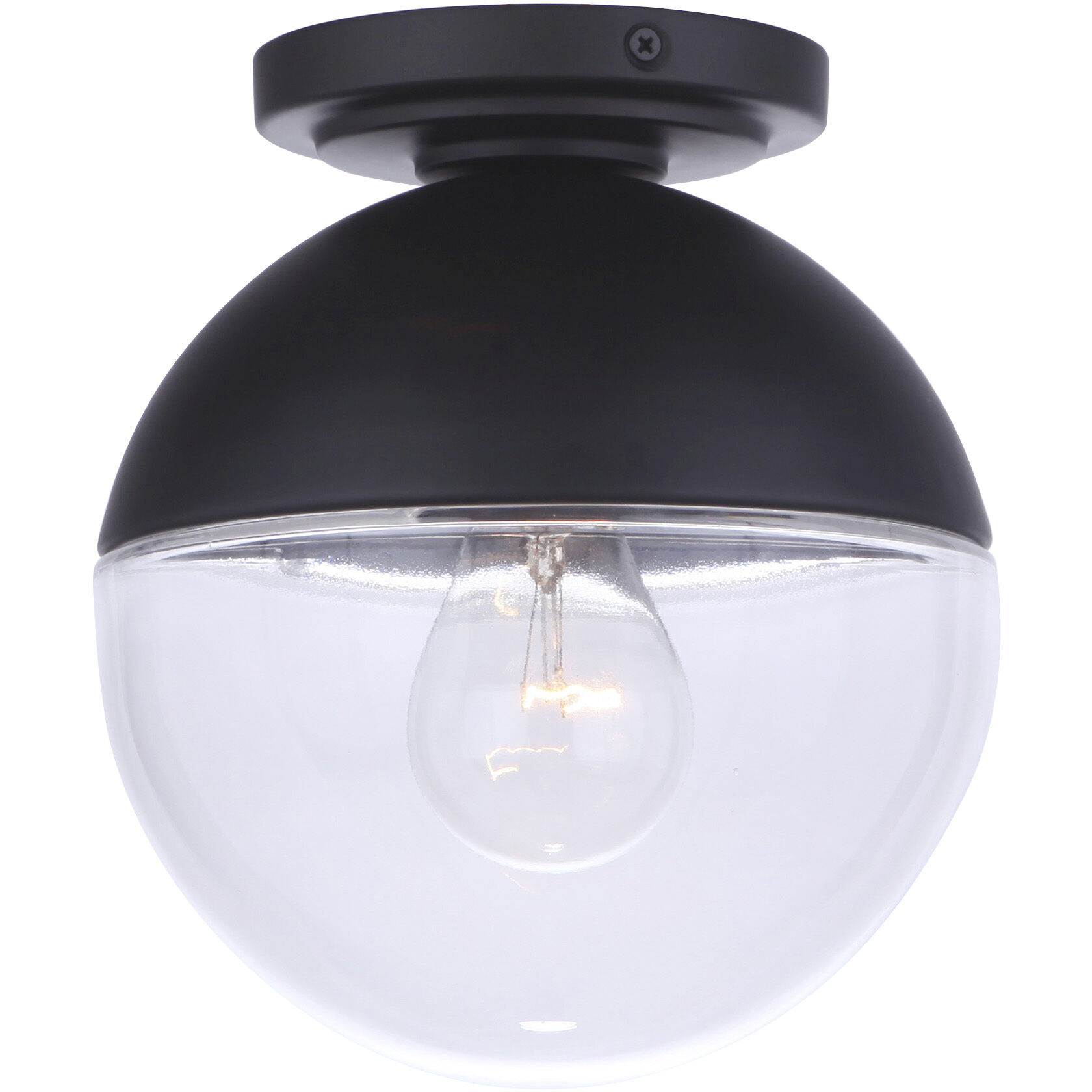 Evie 1 Light 7.5 inch Midnight Outdoor Flushmount