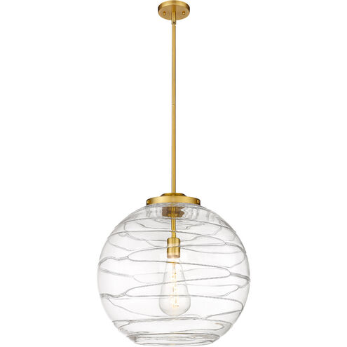 Ballston Deco Swirl 1 Light 18 inch Satin Gold Pendant Ceiling Light
