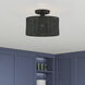 Weavington 1 Light 12 inch Black Semi Flush Mount Ceiling Light, Medium