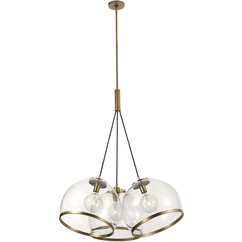 Coast 3 Light 35 inch Vintage Brass Pendant Ceiling Light