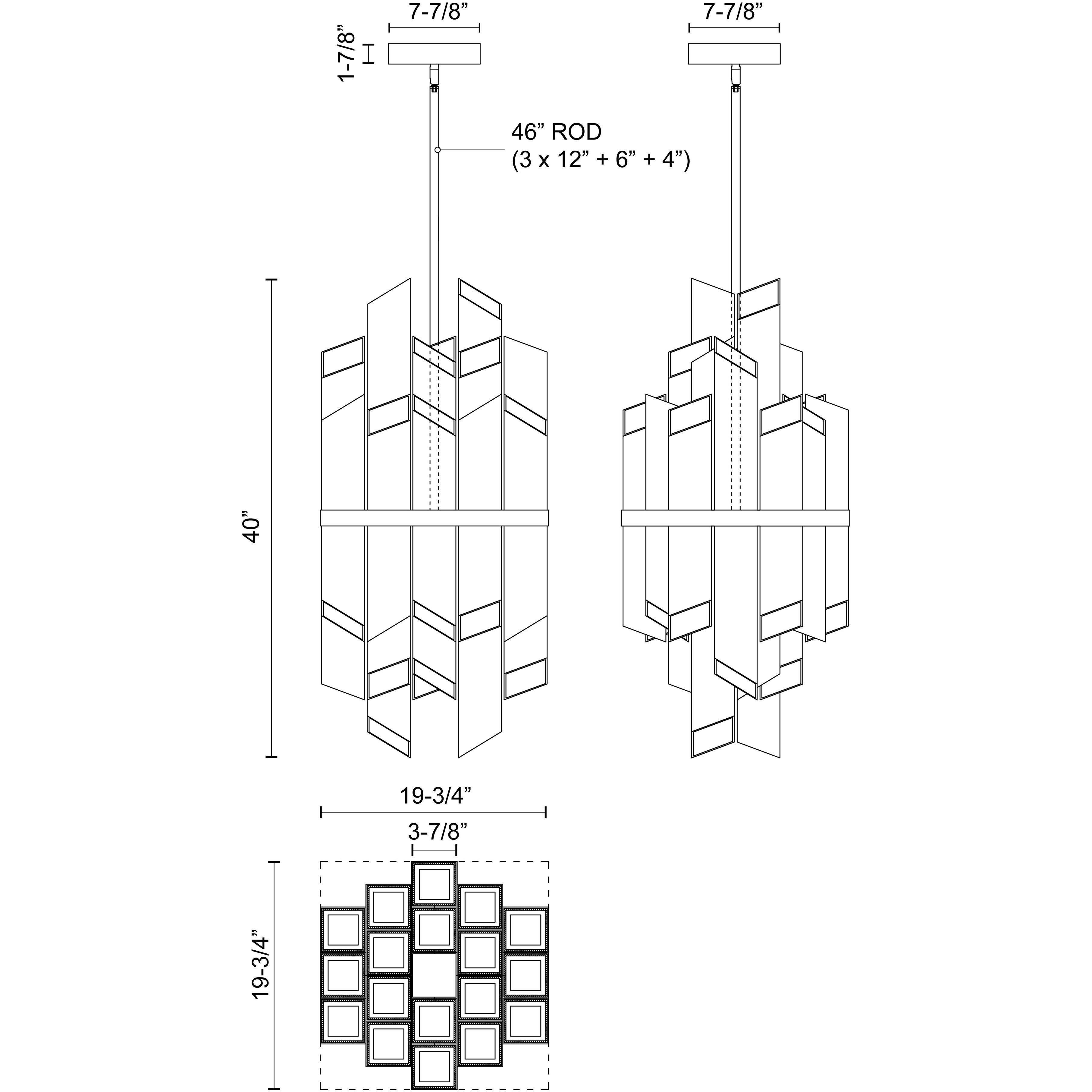 Rowland LED 19.75 inch Titanium Gold Pendant Ceiling Light