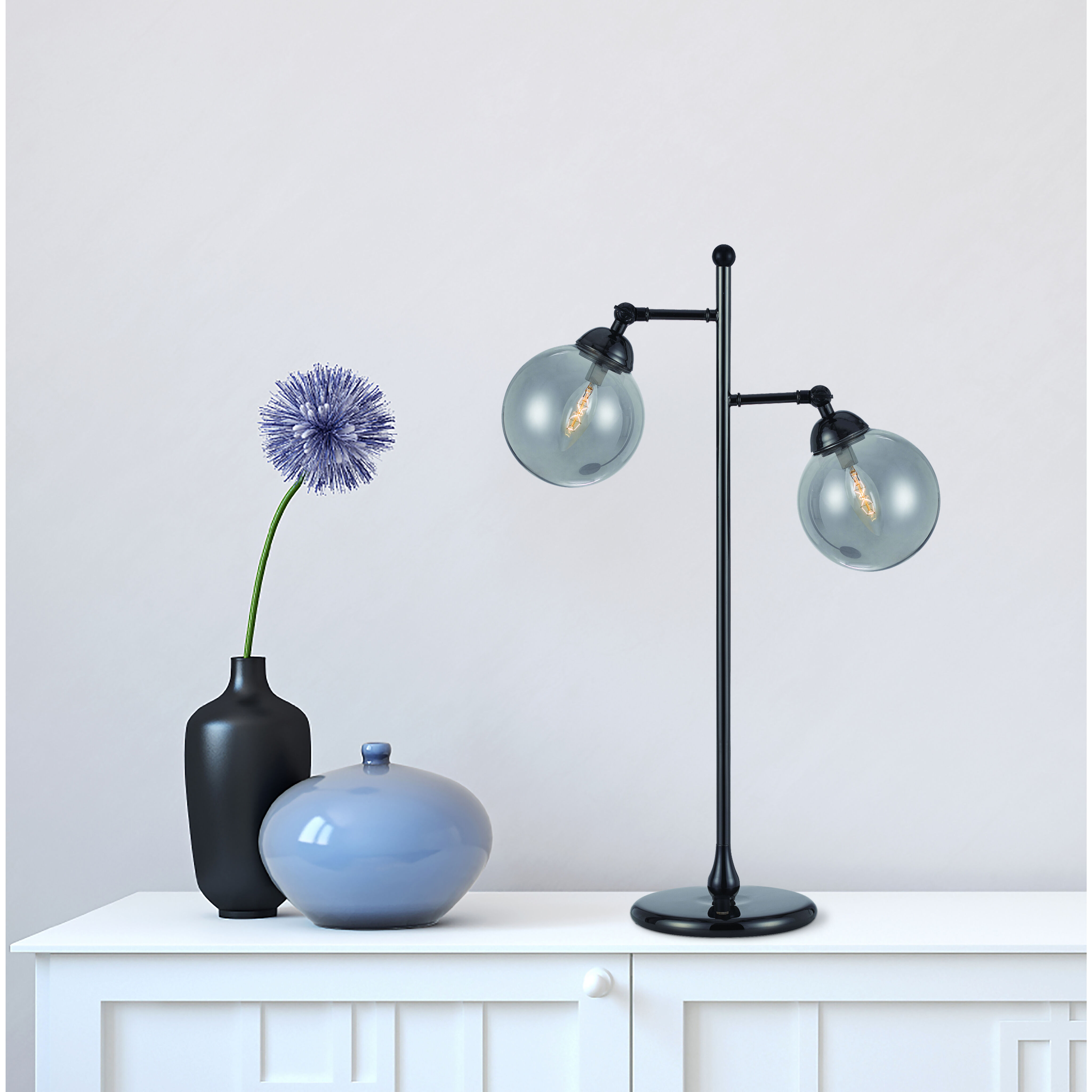 Prato 28 inch 40 watt Gun Metal Table Lamp Portable Light