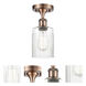 Hadley 1 Light 4.5 inch Antique Copper Semi-Flush Mount Ceiling Light in Clear Glass