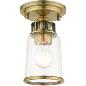 Lawrenceville 1 Light 5 inch Antique Brass Flush Mount Ceiling Light