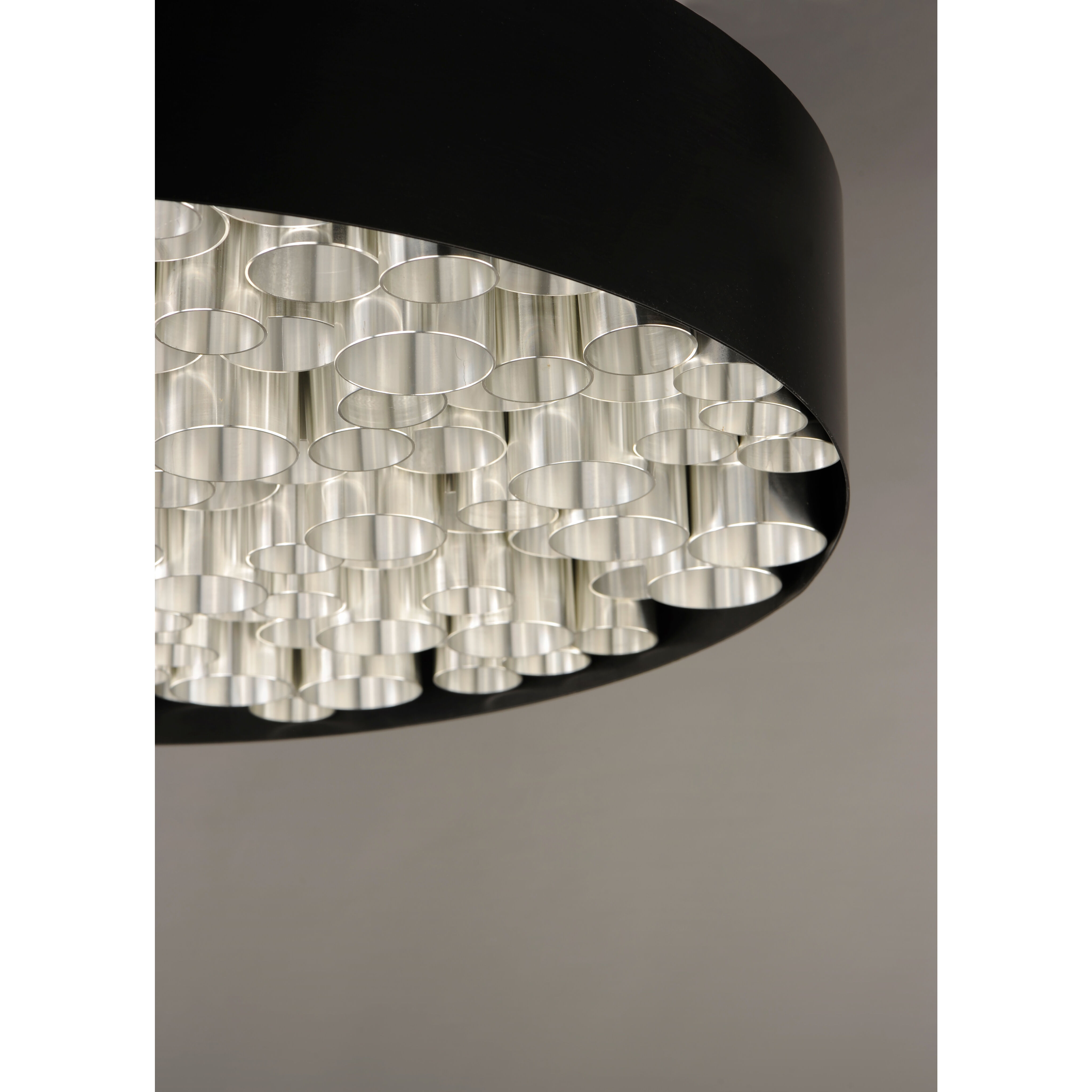 Pipes LED 30 inch Black and Brushed Aluminum Multi-Light Pendant Ceiling Light