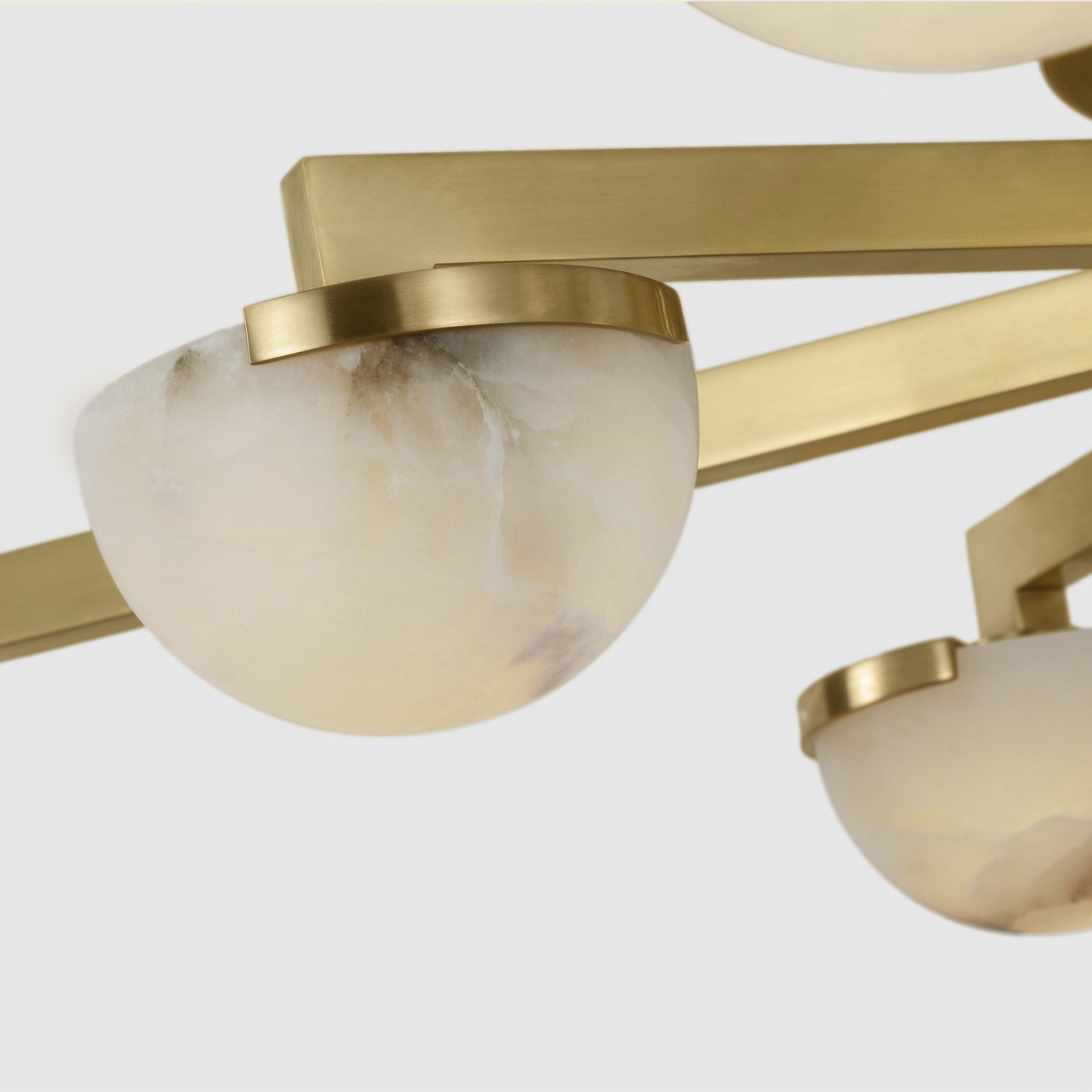 Kelly Wearstler Pedra LED 36 inch Antique-Burnished Brass Staggered Arm Flush Mount Ceiling Light, Large