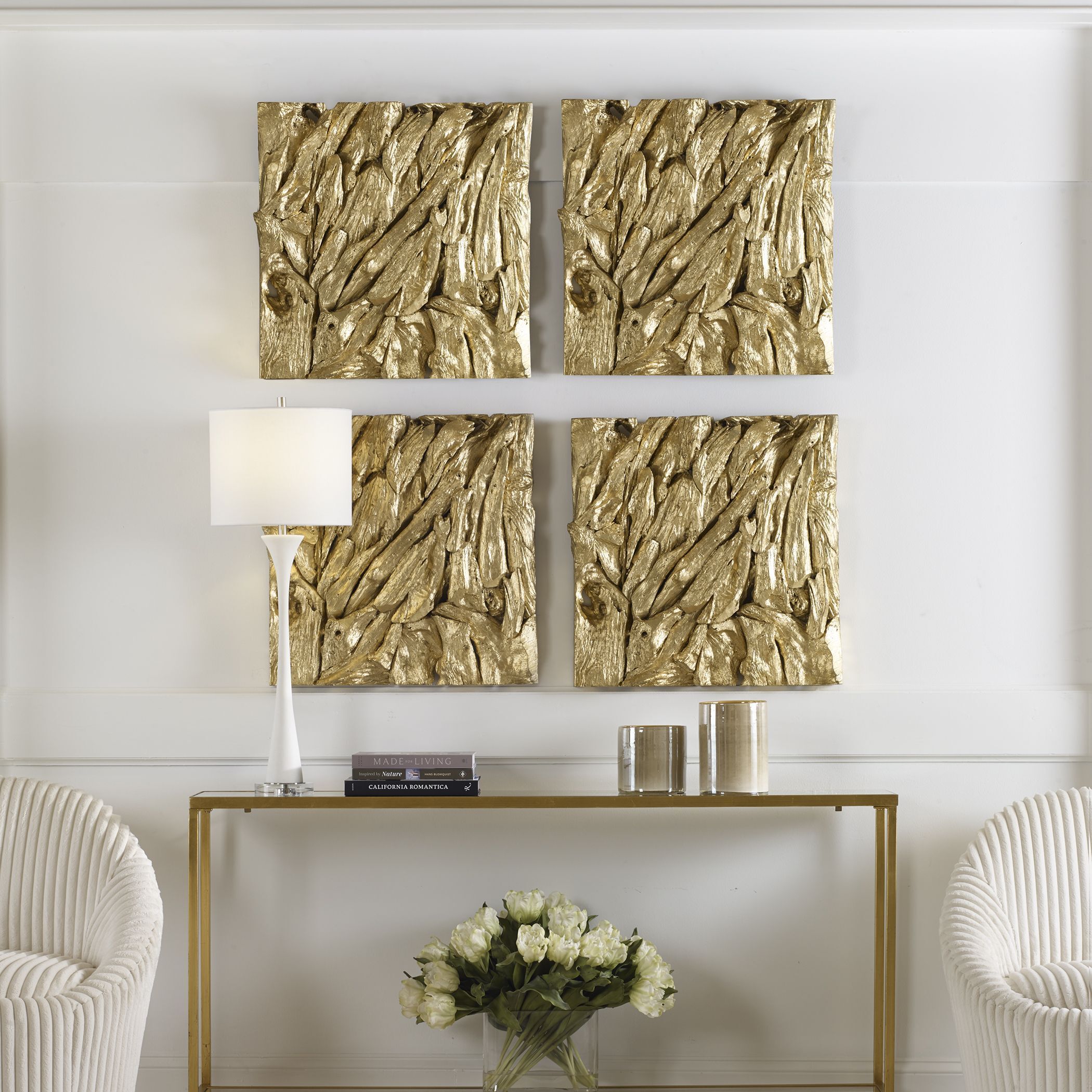 Rio Gold Leaf Wood Wall Decor