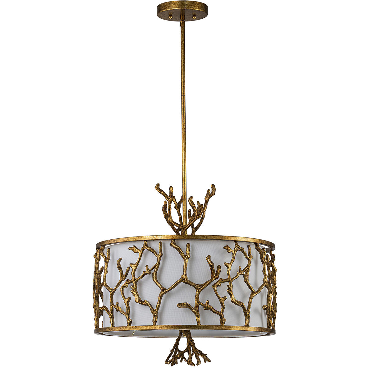 Coral 3 Light 20 inch Gold Pendant Ceiling Light