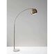 Astoria 78 inch 100.00 watt Antique Brass and White Marble Arc Lamp Portable Light