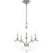 Priscilla 5 Light Antique Silver Chandelier Ceiling Light in Optic, Adjustable Height