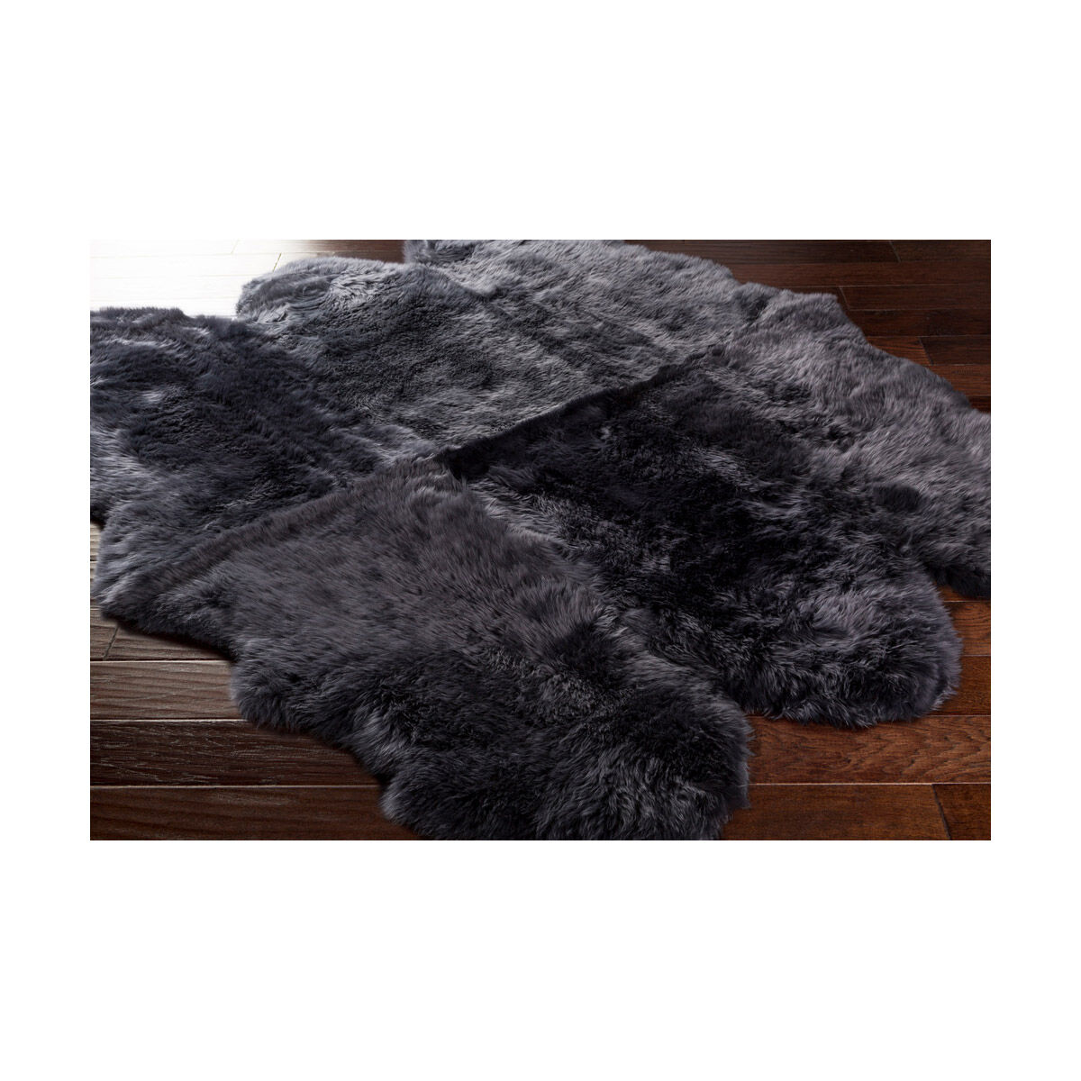 Sheepskin 72 X 48 inch Charcoal Rugs, Sheepskin